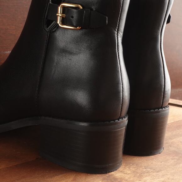 Cole Haan Boots Womens SZ 7B BLK Haidyn Leather Ankle Zip Classic Block Heeled - Picture 8 of 16